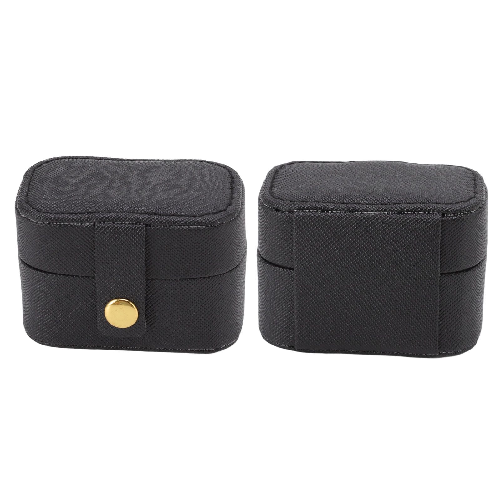 Mini Ring Storage Box PU Leather Small Jewelry Box Organizer Small Travel Earring Case Black