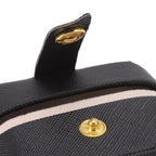 Mini Ring Storage Box PU Leather Small Jewelry Box Organizer Small Travel Earring Case Black