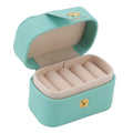 Mini Ring Storage Box PU Leather Small Jewelry Box Organizer Small Travel Earring Case Blue