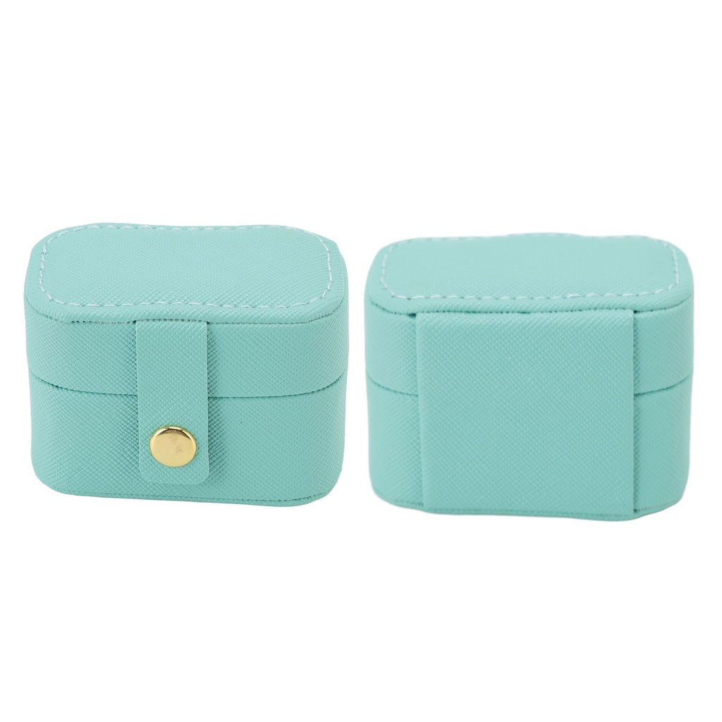 Mini Ring Storage Box PU Leather Small Jewelry Box Organizer Small Travel Earring Case Blue