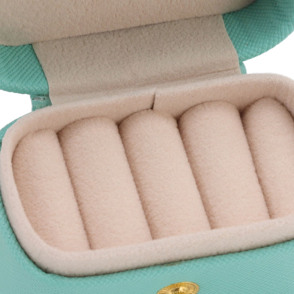 Mini Ring Storage Box PU Leather Small Jewelry Box Organizer Small Travel Earring Case Blue
