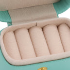 Mini Ring Storage Box PU Leather Small Jewelry Box Organizer Small Travel Earring Case Blue