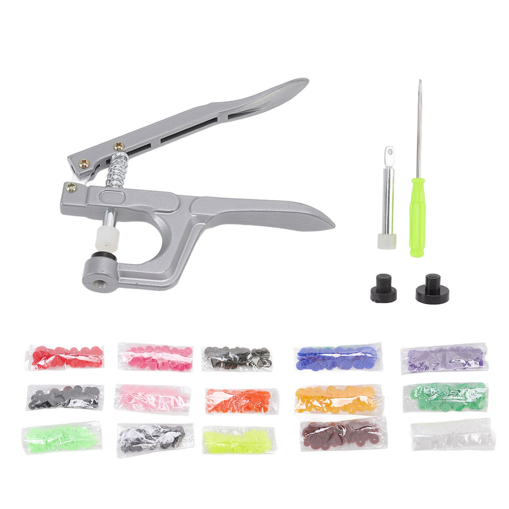 Plastic Snap Set Plastic Stainless Steel Practical Sewing Snaps Fasteners Kit Snap Plier with 150pcs T5 Buckle for Clothing