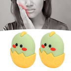 2Pcs Silicone Ice Face Mold Yellow Chicken Shape Face Eye Ice Roller for Men Women Reducing Swelling Pain Inflammation