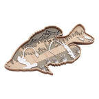 Wooden Hollowed Fish Figurine Multilayer Boxwood Decorative Wooden Hollowed Fish Striped for Home Office Canteen Bass