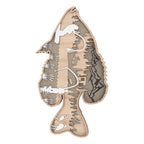 Wooden Hollowed Fish Figurine Multilayer Boxwood Decorative Wooden Hollowed Fish Striped for Home Office Canteen Bass