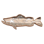 Wooden Hollowed Fish Figurine Multilayer Boxwood Decorative Wooden Hollowed Fish Striped for Home Office Canteen Salmon