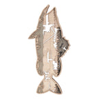 Wooden Hollowed Fish Figurine Multilayer Boxwood Decorative Wooden Hollowed Fish Striped for Home Office Canteen Salmon