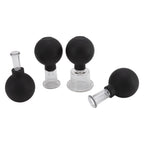 4Pcs Glass Cupping Set Black Silicone Ball Massage Vacuum Suction Cupping for Facial Skin