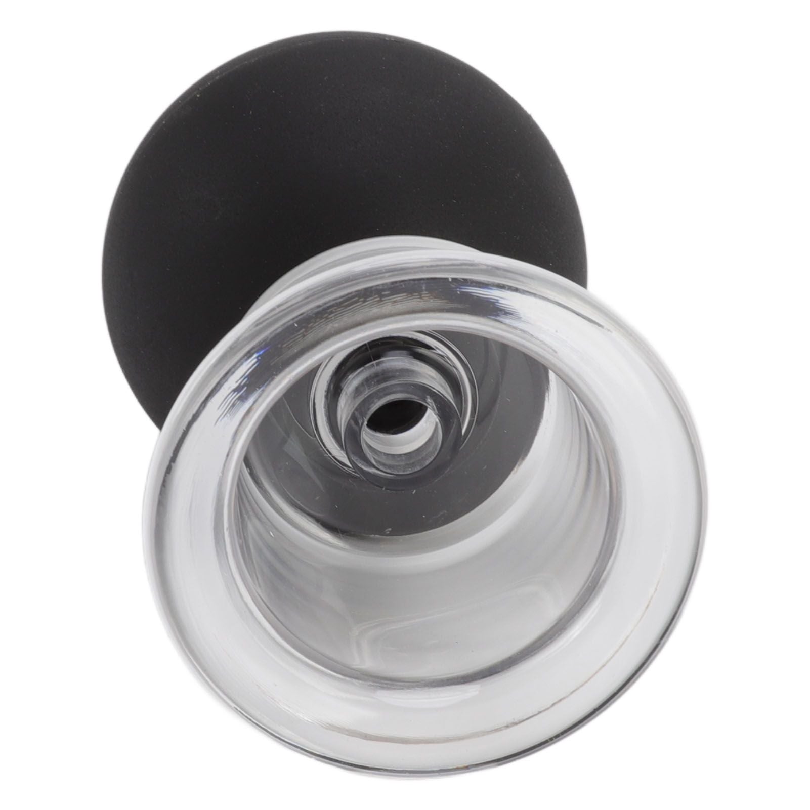 4Pcs Glass Cupping Set Black Silicone Ball Massage Vacuum Suction Cupping for Facial Skin