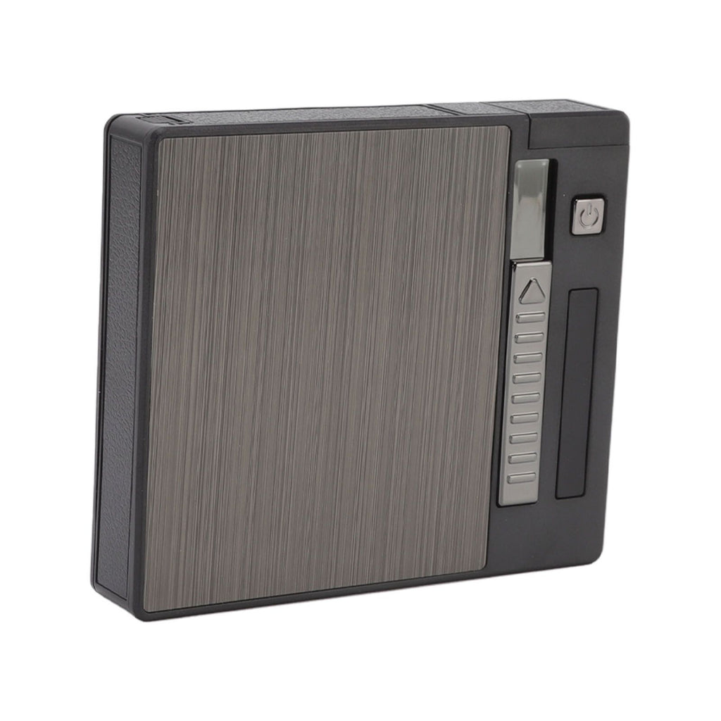 Cigarettes Case Box Automatic Ejection Holder with Dual Arc Lighter USB Rechargeable Power Display Windproof for 10 Cigarettes