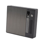 Cigarettes Case Box Automatic Ejection Holder with Dual Arc Lighter USB Rechargeable Power Display Windproof for 10 Cigarettes