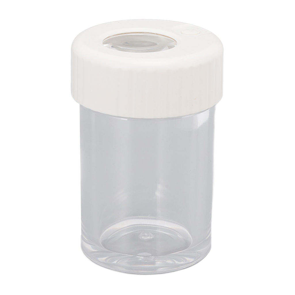 Magnifying Viewing Jar Multifunction Waterproof Magnifying Glass Storage Jar with LED Light for Home Travel White