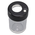 Magnifying Viewing Jar Multifunction Waterproof Magnifying Glass Storage Jar with LED Light for Home Travel Black