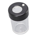 Magnifying Viewing Jar Multifunction Waterproof Magnifying Glass Storage Jar with LED Light for Home Travel Black