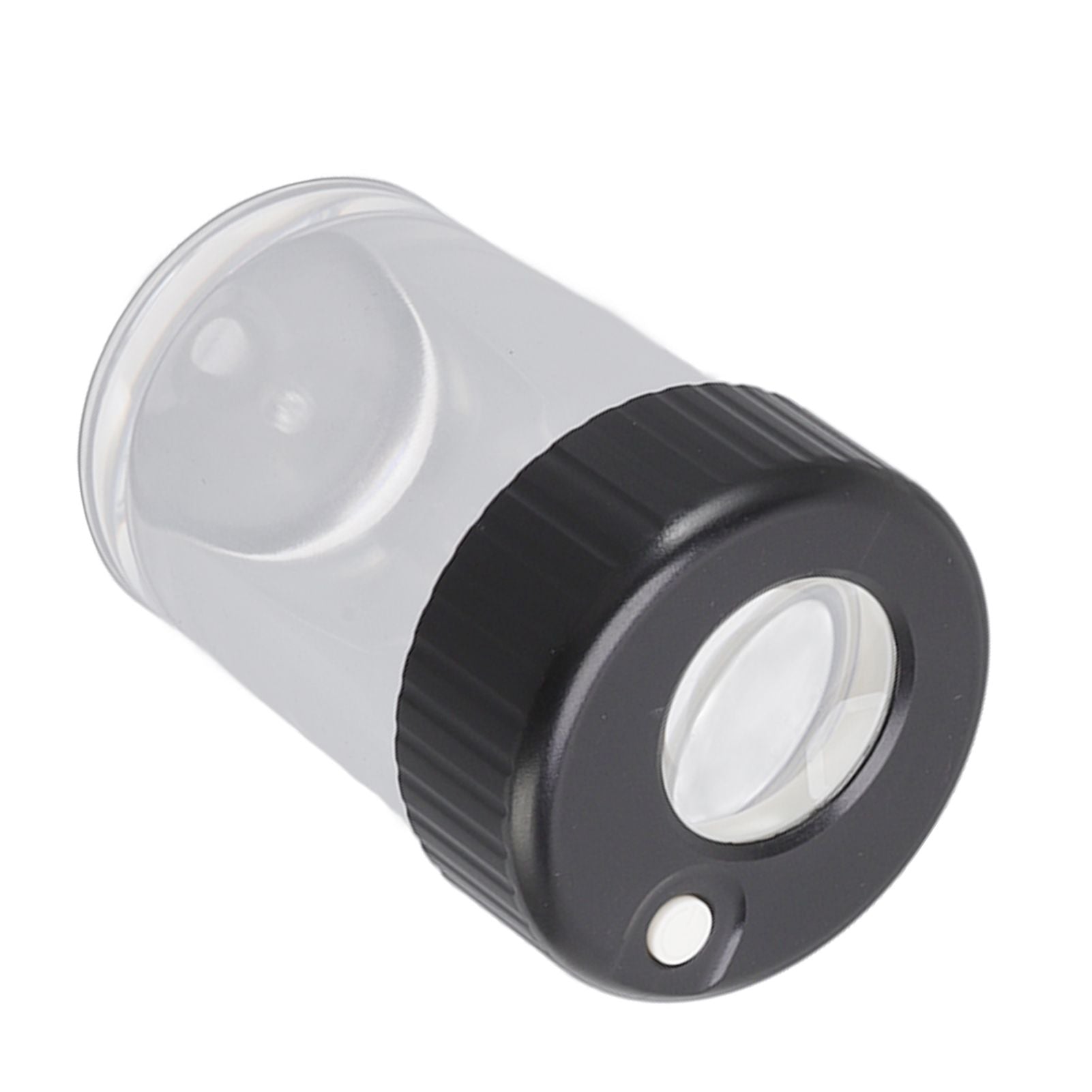 Magnifying Viewing Jar Multifunction Waterproof Magnifying Glass Storage Jar with LED Light for Home Travel Black