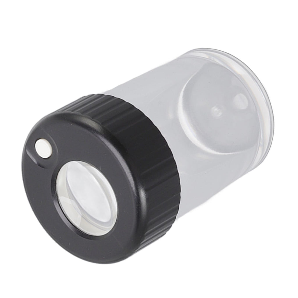 Magnifying Viewing Jar Multifunction Waterproof Magnifying Glass Storage Jar with LED Light for Home Travel Black