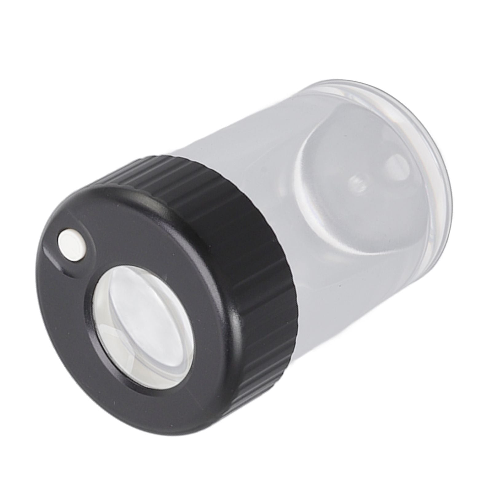 Magnifying Viewing Jar Multifunction Waterproof Magnifying Glass Storage Jar with LED Light for Home Travel Black