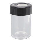 Magnifying Viewing Jar Multifunction Waterproof Magnifying Glass Storage Jar with LED Light for Home Travel Black