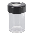 Magnifying Viewing Jar Multifunction Waterproof Magnifying Glass Storage Jar with LED Light for Home Travel Black