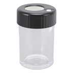 Magnifying Viewing Jar Multifunction Waterproof Magnifying Glass Storage Jar with LED Light for Home Travel Black