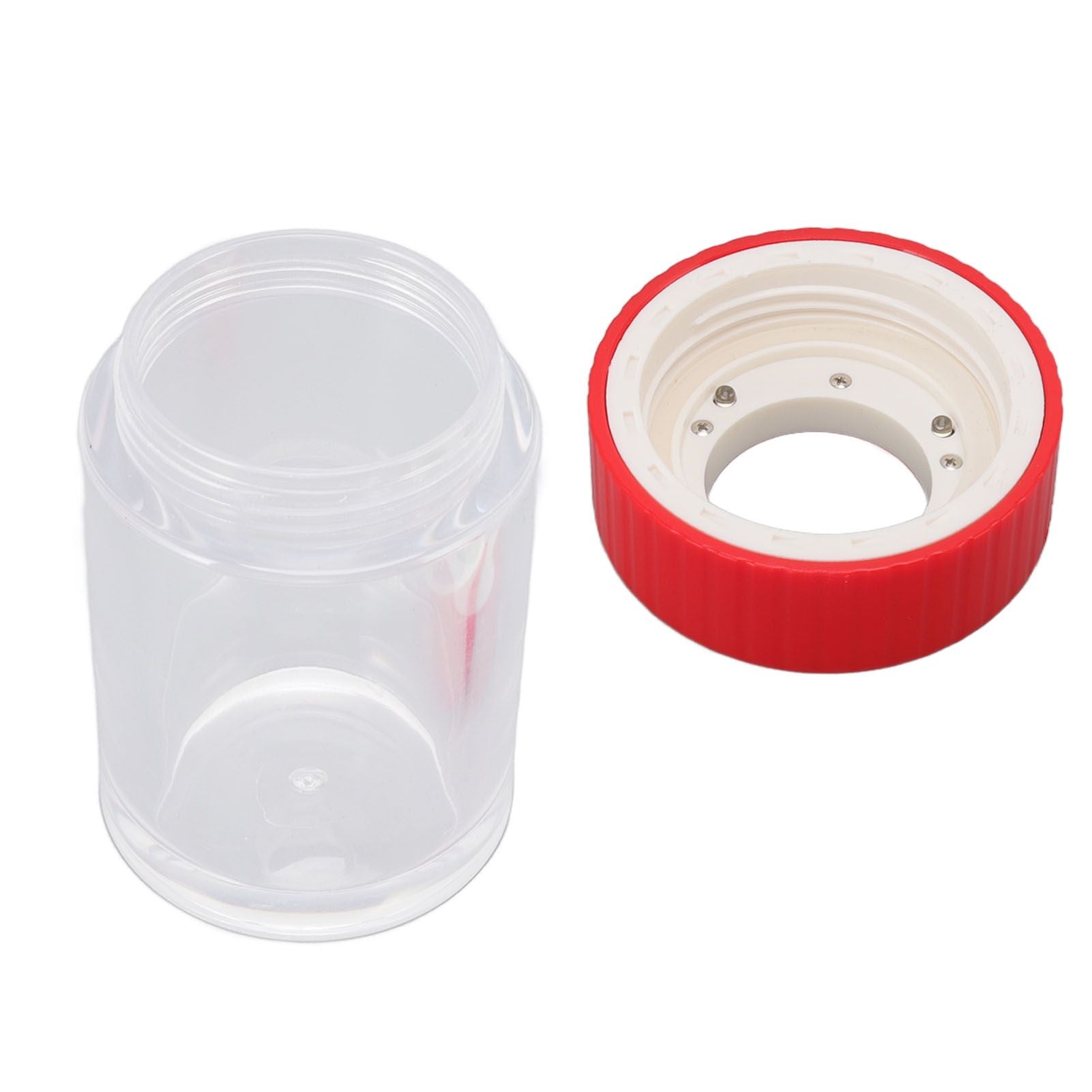Magnifying Viewing Jar Multifunctional Waterproof Portable Magnifying Glass Storage Jar with LED Light for Tobacco Red
