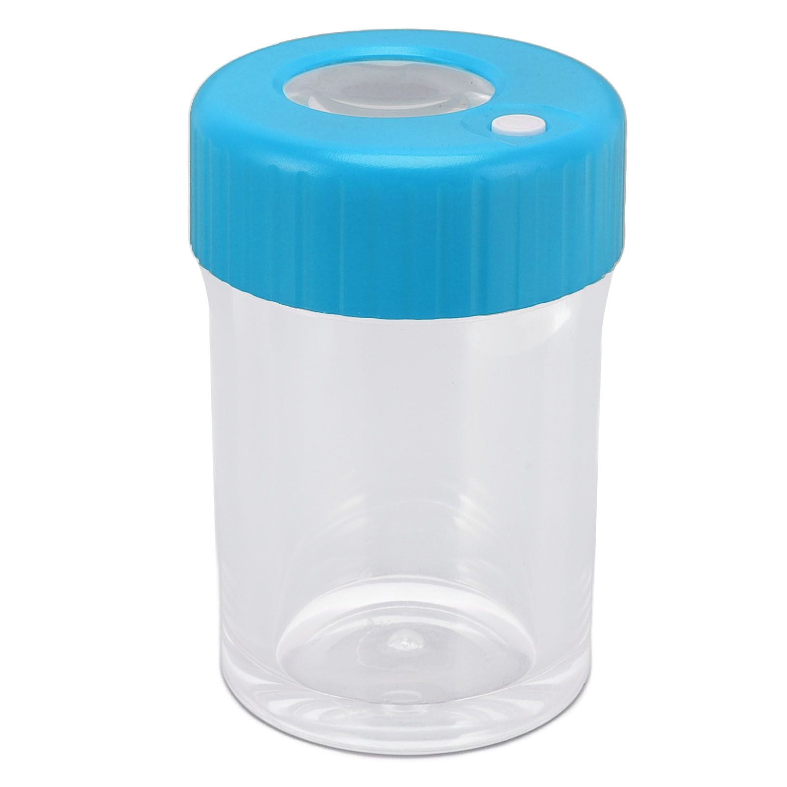 Magnifying Viewing Jar Multifunctional Waterproof Portable Magnifying Glass Storage Jar with LED Light for Tobacco Blue