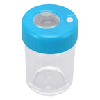 Magnifying Viewing Jar Multifunctional Waterproof Portable Magnifying Glass Storage Jar with LED Light for Tobacco Blue