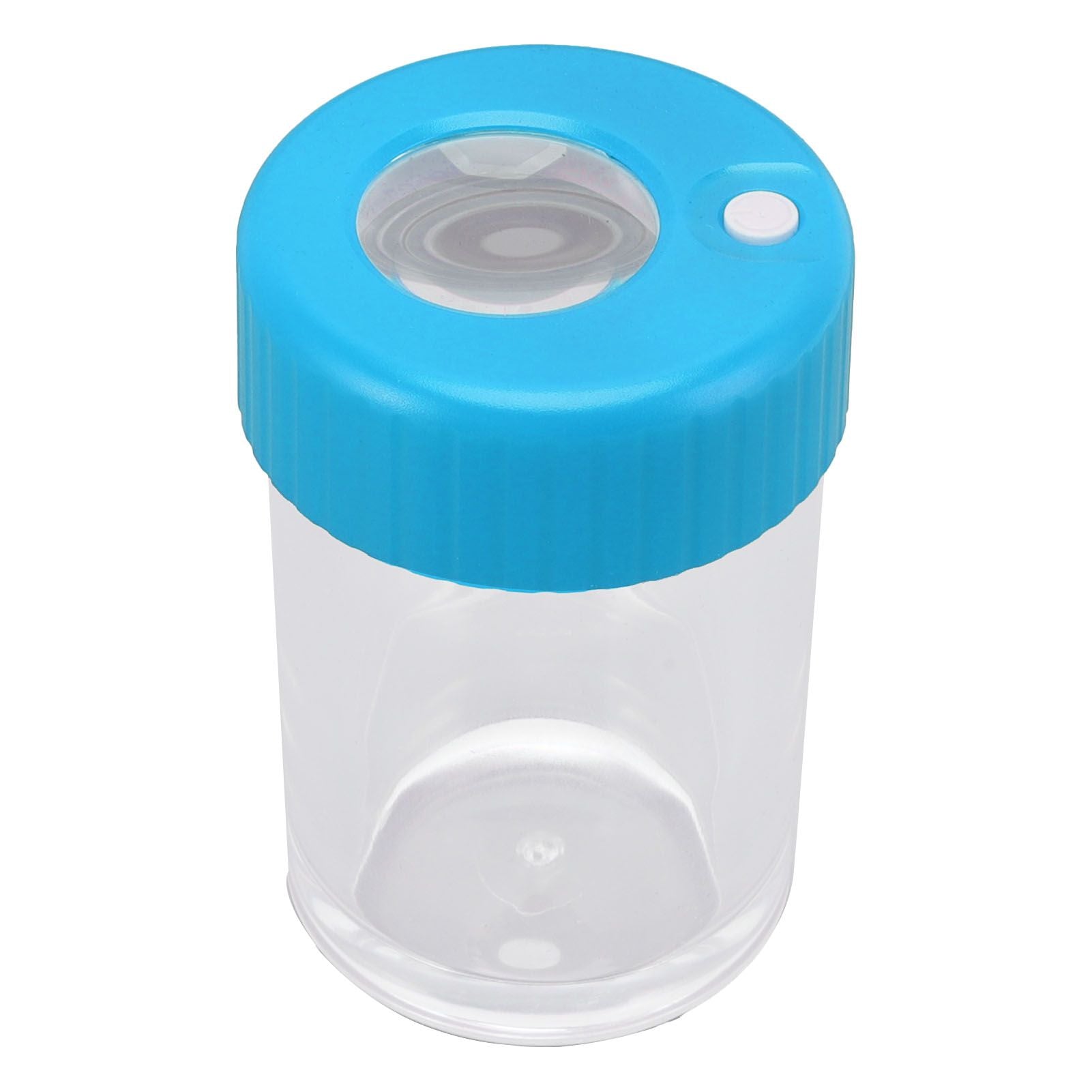 Magnifying Viewing Jar Multifunctional Waterproof Portable Magnifying Glass Storage Jar with LED Light for Tobacco Blue