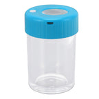 Magnifying Viewing Jar Multifunctional Waterproof Portable Magnifying Glass Storage Jar with LED Light for Tobacco Blue