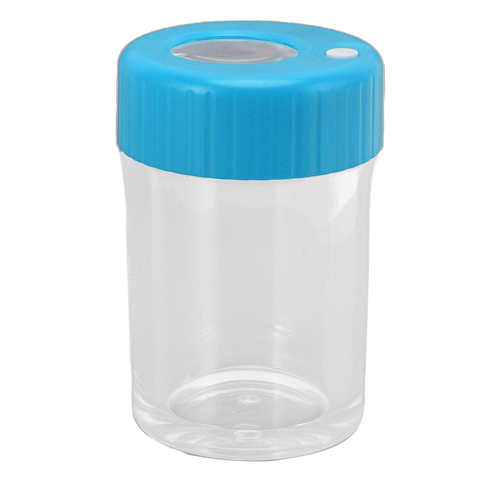 Magnifying Viewing Jar Multifunctional Waterproof Portable Magnifying Glass Storage Jar with LED Light for Tobacco Blue