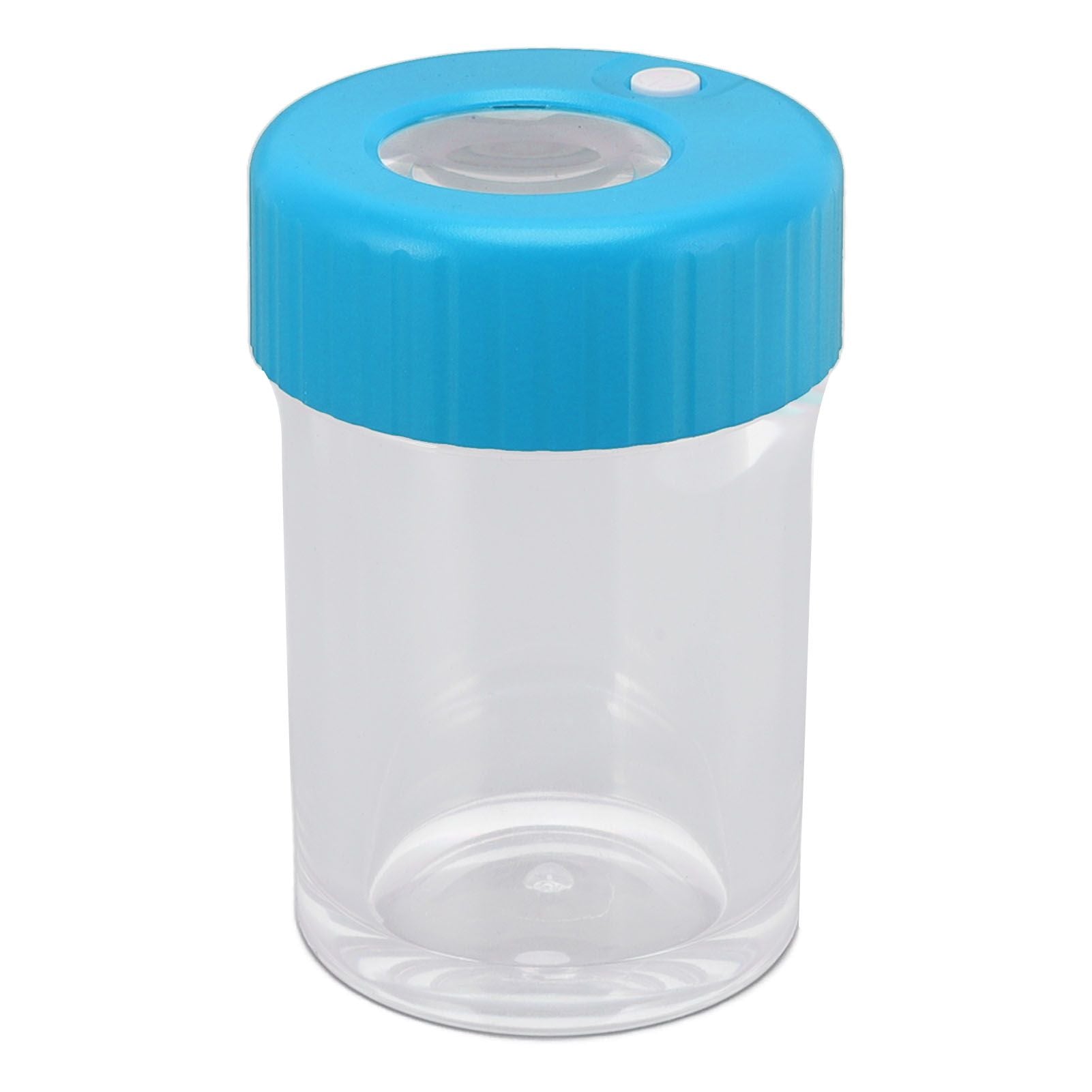 Magnifying Viewing Jar Multifunctional Waterproof Portable Magnifying Glass Storage Jar with LED Light for Tobacco Blue