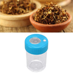 Magnifying Viewing Jar Multifunctional Waterproof Portable Magnifying Glass Storage Jar with LED Light for Tobacco Blue