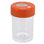 Magnifying Viewing Jar Multifunctional Waterproof Portable Magnifying Glass Storage Jar with LED Light for Tobacco Orange