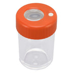Magnifying Viewing Jar Multifunctional Waterproof Portable Magnifying Glass Storage Jar with LED Light for Tobacco Orange