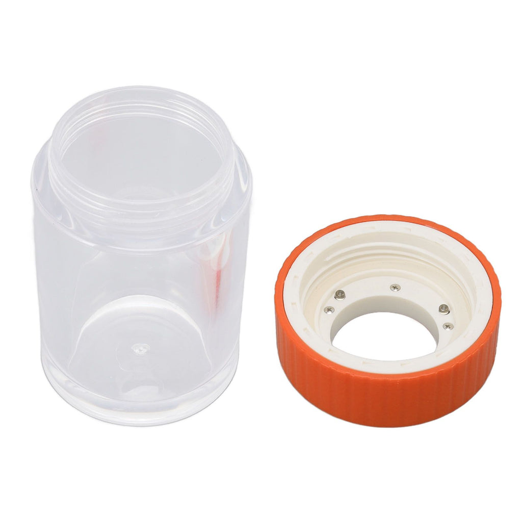 Magnifying Viewing Jar Multifunctional Waterproof Portable Magnifying Glass Storage Jar with LED Light for Tobacco Orange