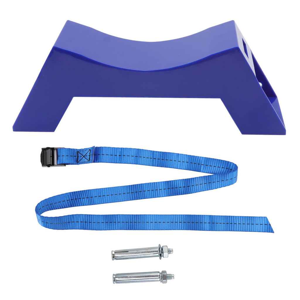 Gas Cylinder Holder Plastic Cylinder Wall Mounted Fixed Bracket with Expansion Screw Safety Strap Blue
