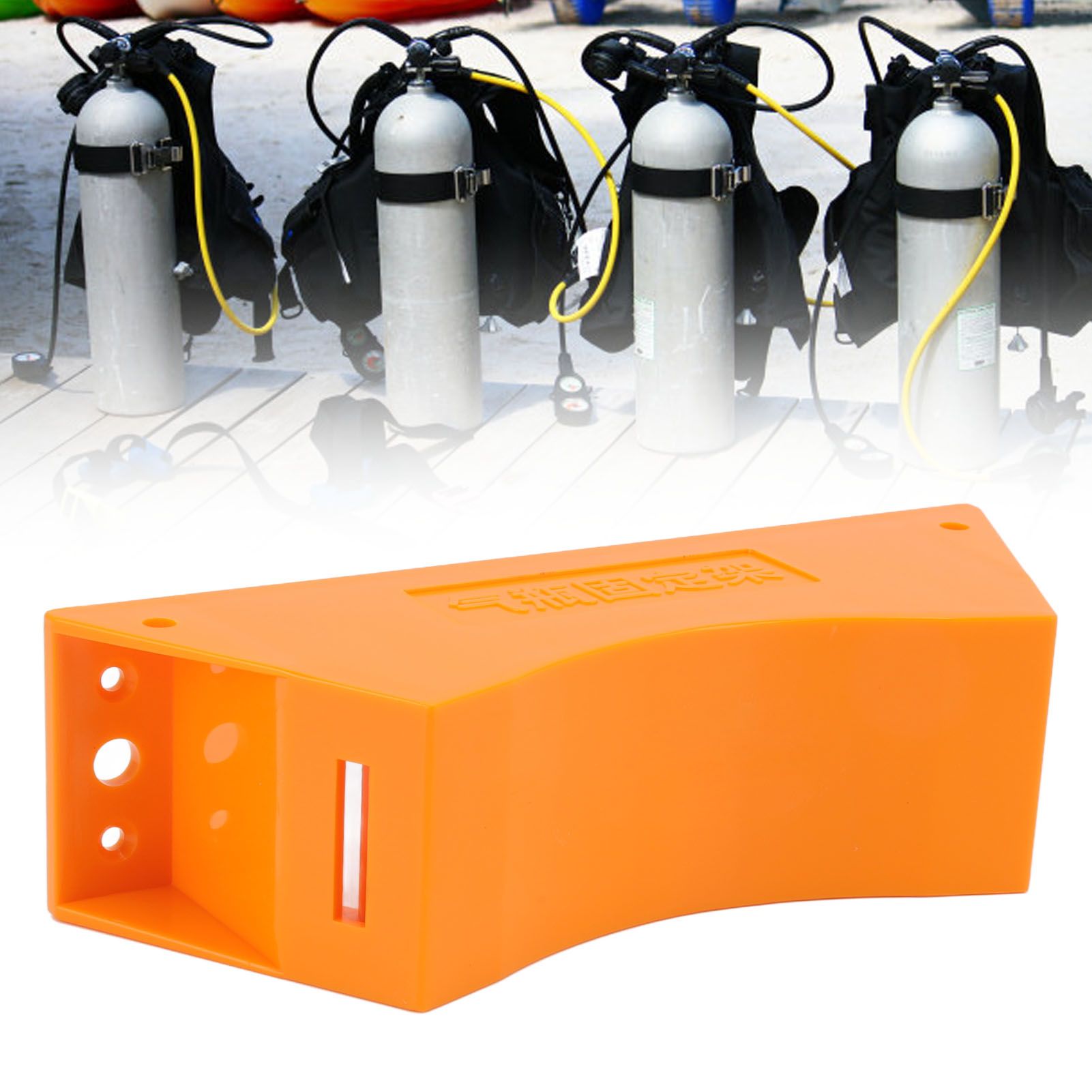 Gas Cylinder Holder Plastic Cylinder Wall Mounted Fixed Bracket with Expansion Screw Safety Strap Orange