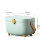 Plastic Medicine Storage Box Oval Double Layers Multi Grid Large Capacity Medical Box Organizer for Home Dorm Green