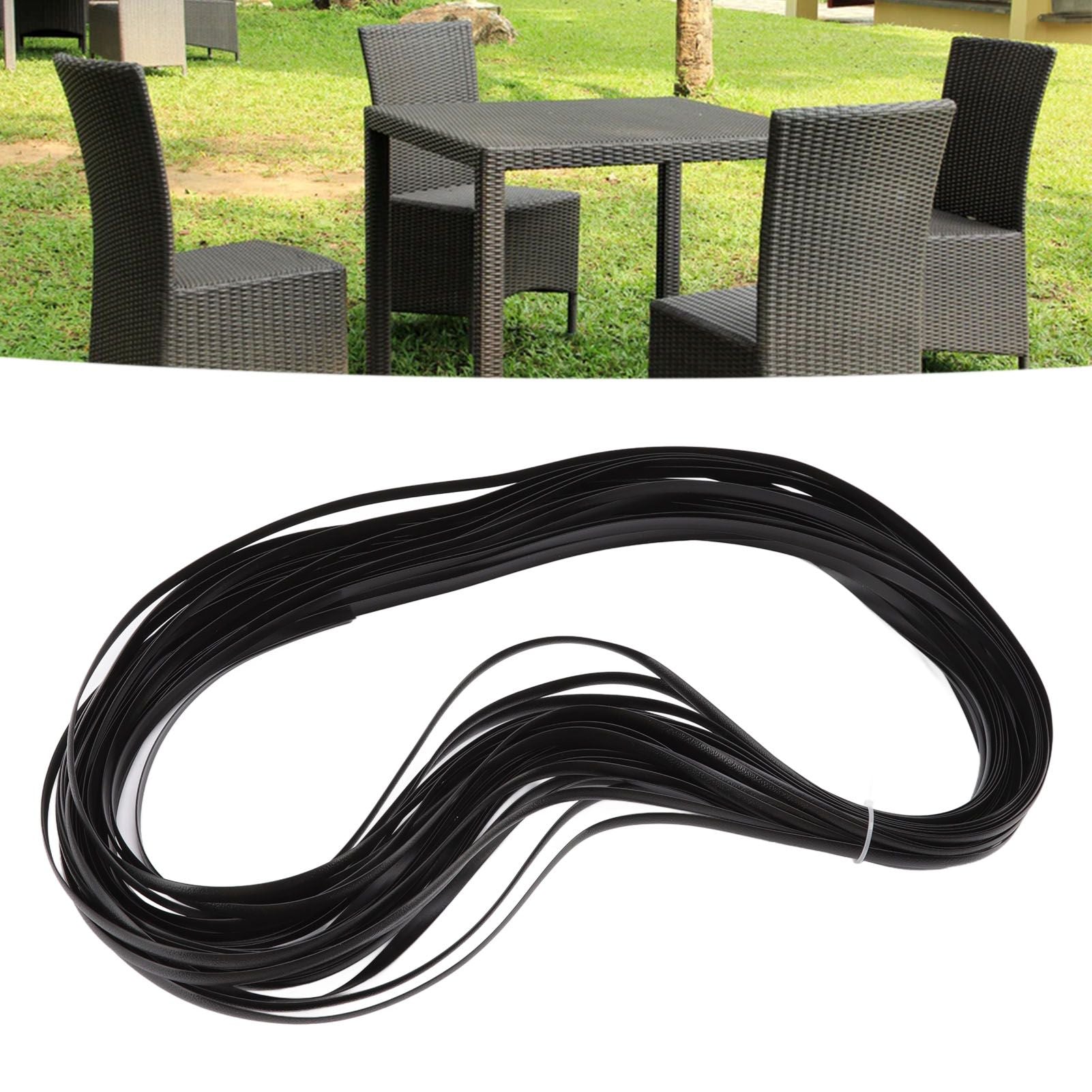 Wicker Repair Kit Plastic Patio Chair Table Sofa Synthetic Rattan Material for Furniture Black