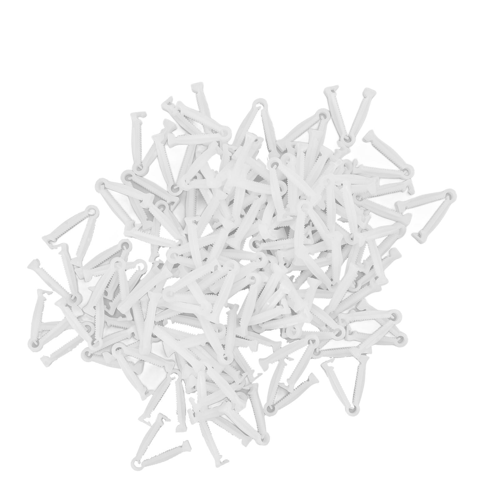 100pcs Pig Umbilical Cord Clamps White Plastic Livestock Umbilical Cord Clips for Production with 1 Hemostatic Forcep
