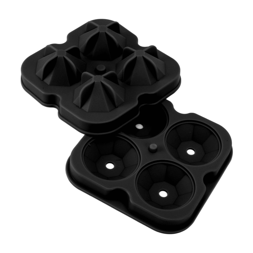 4 Hole Diamond Shaped Ice Cube Mold Silicone Ice Cube Trays for Cake Molds DIY Chocolate Candy Black