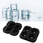 4 Hole Diamond Shaped Ice Cube Mold Silicone Ice Cube Trays for Cake Molds DIY Chocolate Candy Black