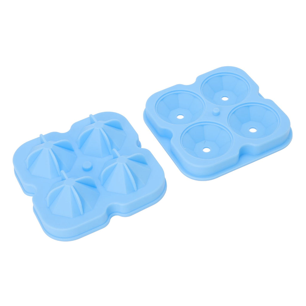 4 Hole Diamond Shaped Ice Cube Mold Silicone Ice Cube Trays for Cake Molds DIY Chocolate Candy Blue