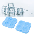 4 Hole Diamond Shaped Ice Cube Mold Silicone Ice Cube Trays for Cake Molds DIY Chocolate Candy Blue