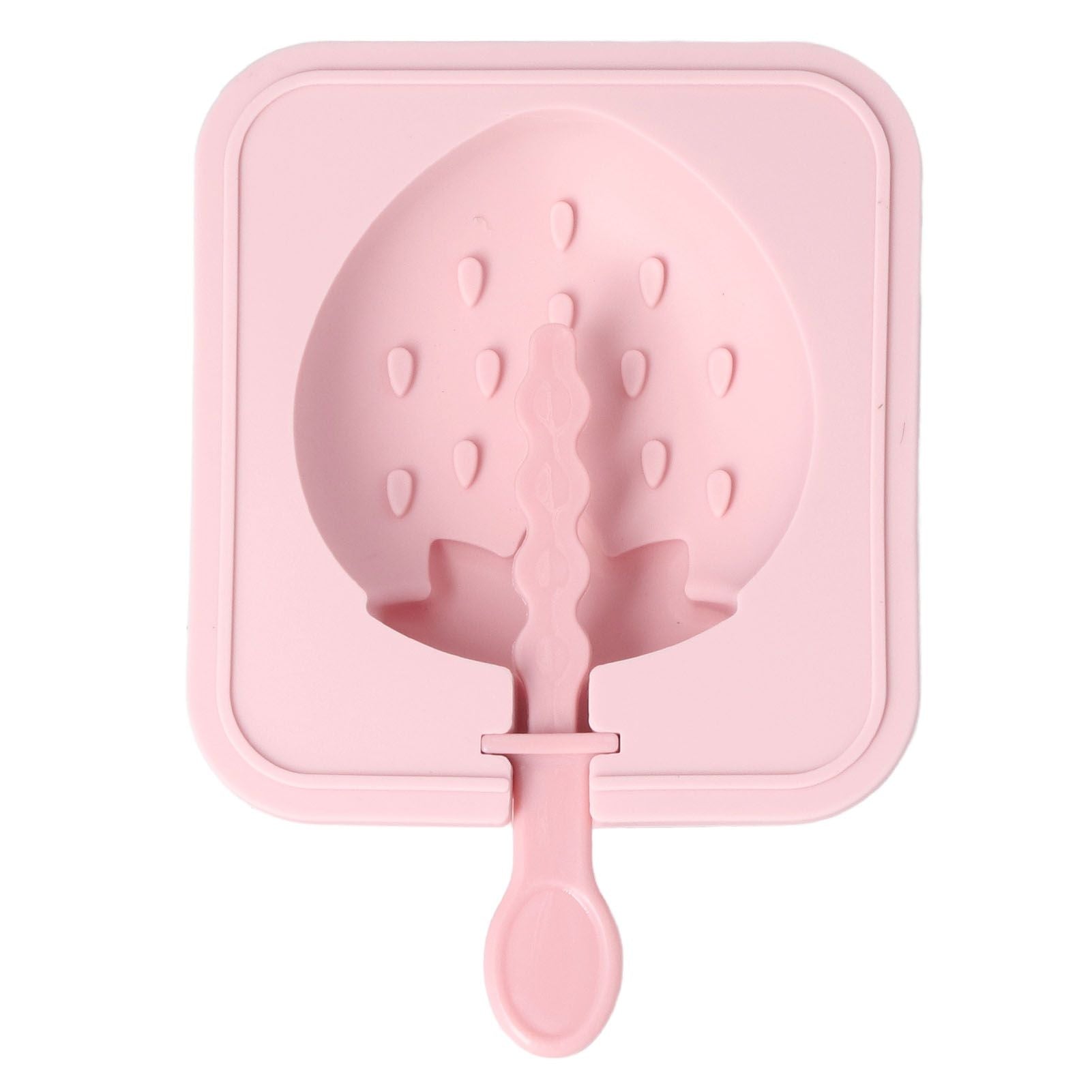 Popsicle Molds Reusable Stackable DIY Silicone Ice Cream Popsicle Cakesickle Molds Kitchen Tools with Lid Stick Strawberry