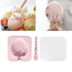 Popsicle Molds Reusable Stackable DIY Silicone Ice Cream Popsicle Cakesickle Molds Kitchen Tools with Lid Stick Strawberry