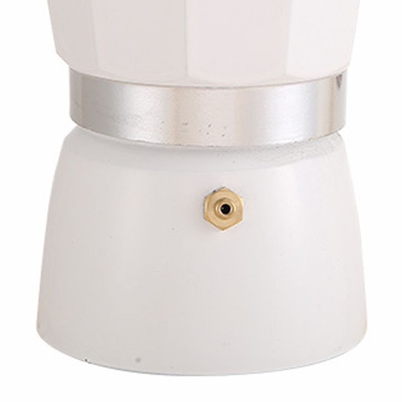 Aluminum Coffee Pot with Wood Grain Handle Moka Coffee Pot Outdoor Portable Coffee Maker Tool Beige 300ML