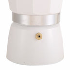 Aluminum Coffee Pot with Wood Grain Handle Moka Coffee Pot Outdoor Portable Coffee Maker Tool Beige 300ML