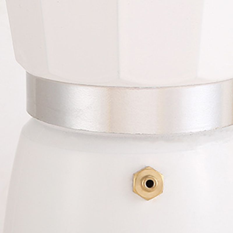 Aluminum Coffee Pot with Wood Grain Handle Moka Coffee Pot Outdoor Portable Coffee Maker Tool Beige 300ML